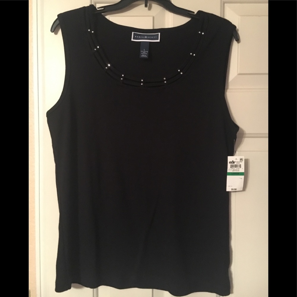 Black shirt sleeve top- new with tags